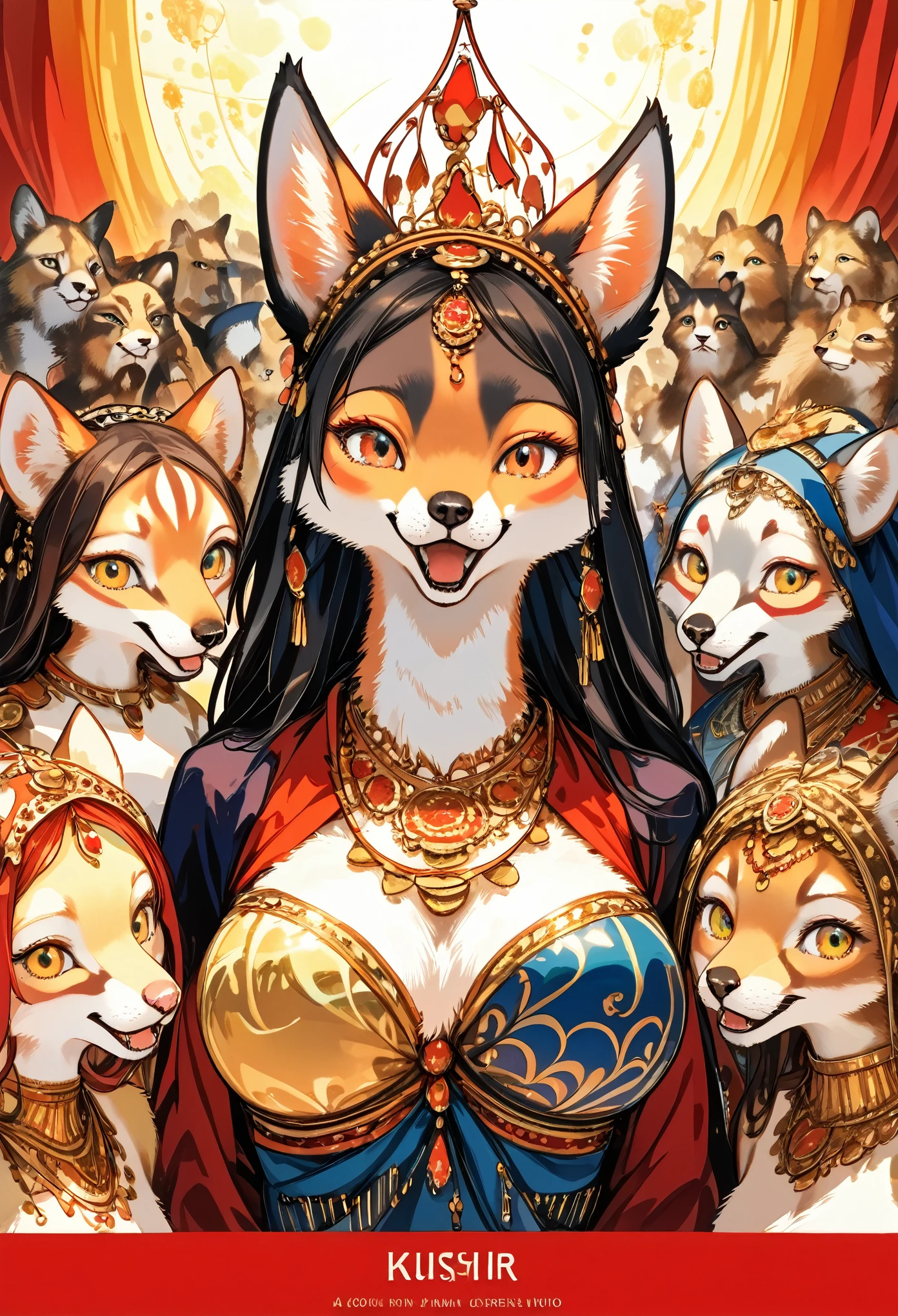 top quality, best quality, High-quality illustrations, masterpiece, super high resolution, detailed background, detailed background, The Arabian Nights' Entertainment, turkish lamp, 6+boys, 6+girls, absurdres(highly detailed beautiful face and eyes)perfect anatomy, expression, good lighting, cinematic shadow(kemono, furry anthro),
