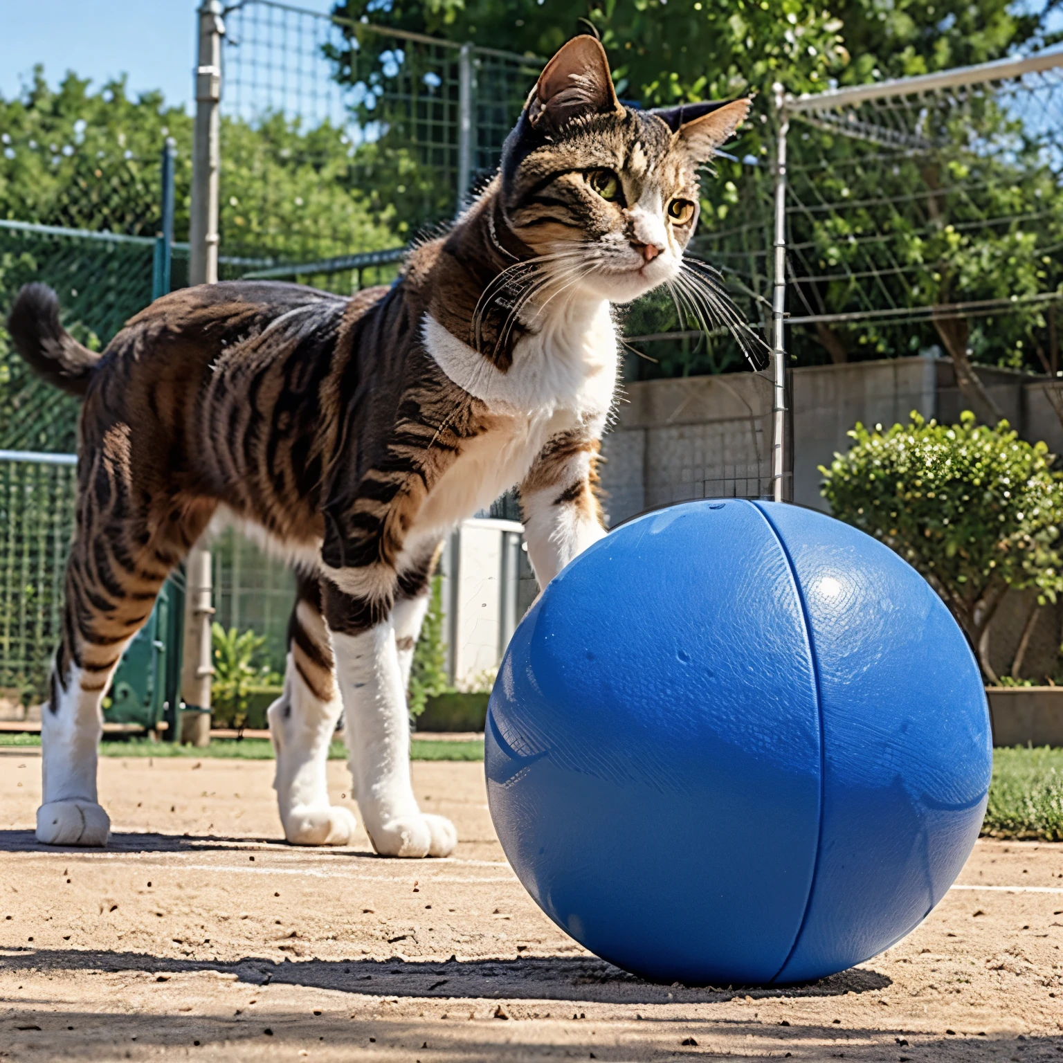 Cat playing ball