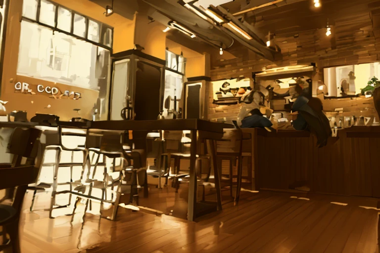 Downtown coffee shop - spacious, bright and stylish interior