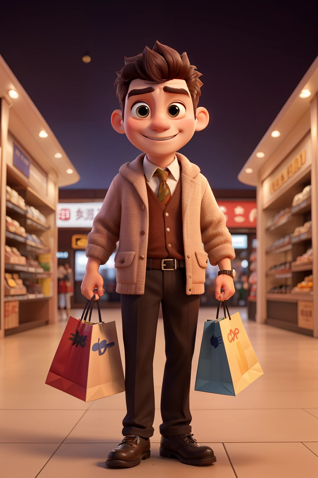 I want to make a character of the shopping mall, Man, Cute image, show host
