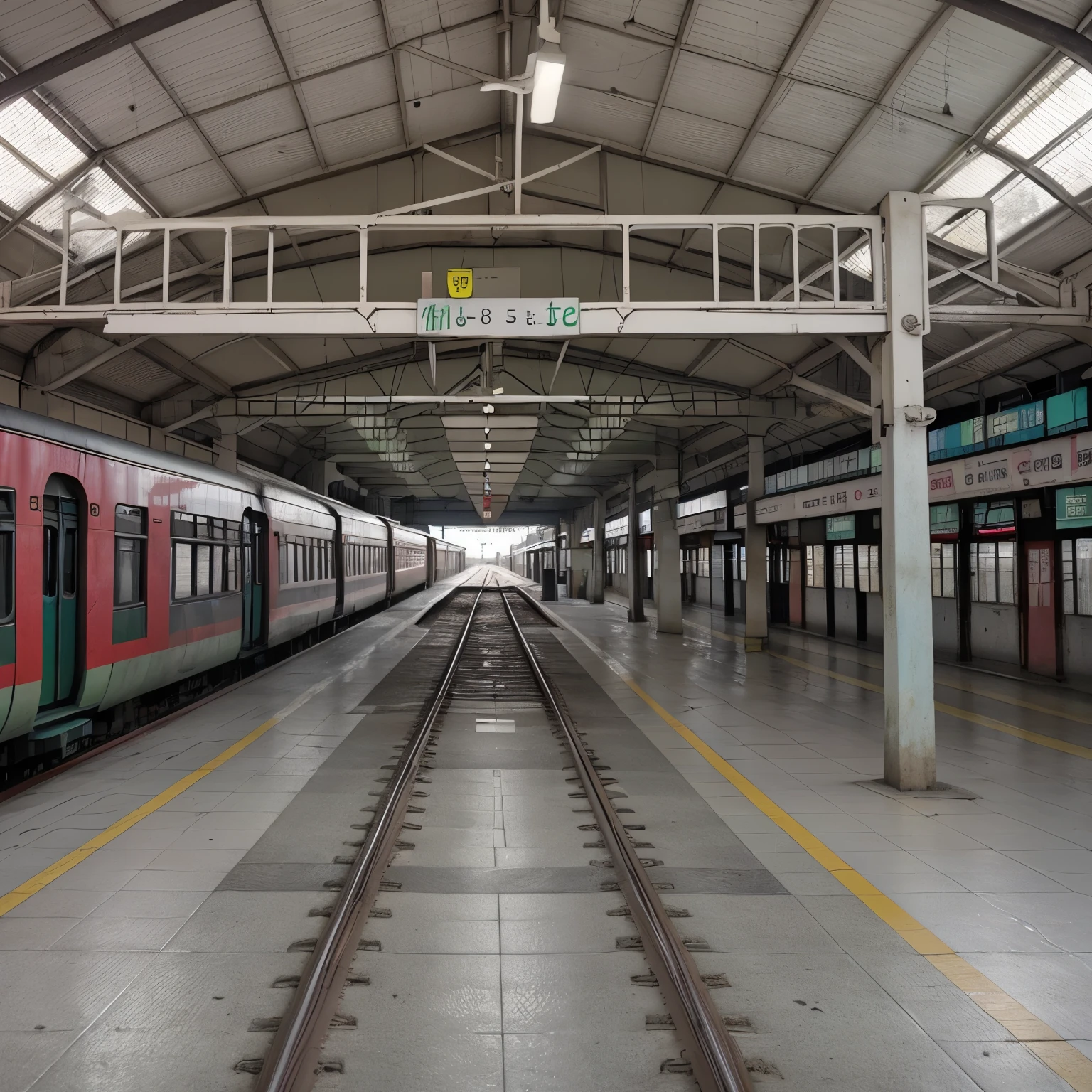 The Semi line in Hoba station This is railway station in station has 1 car train