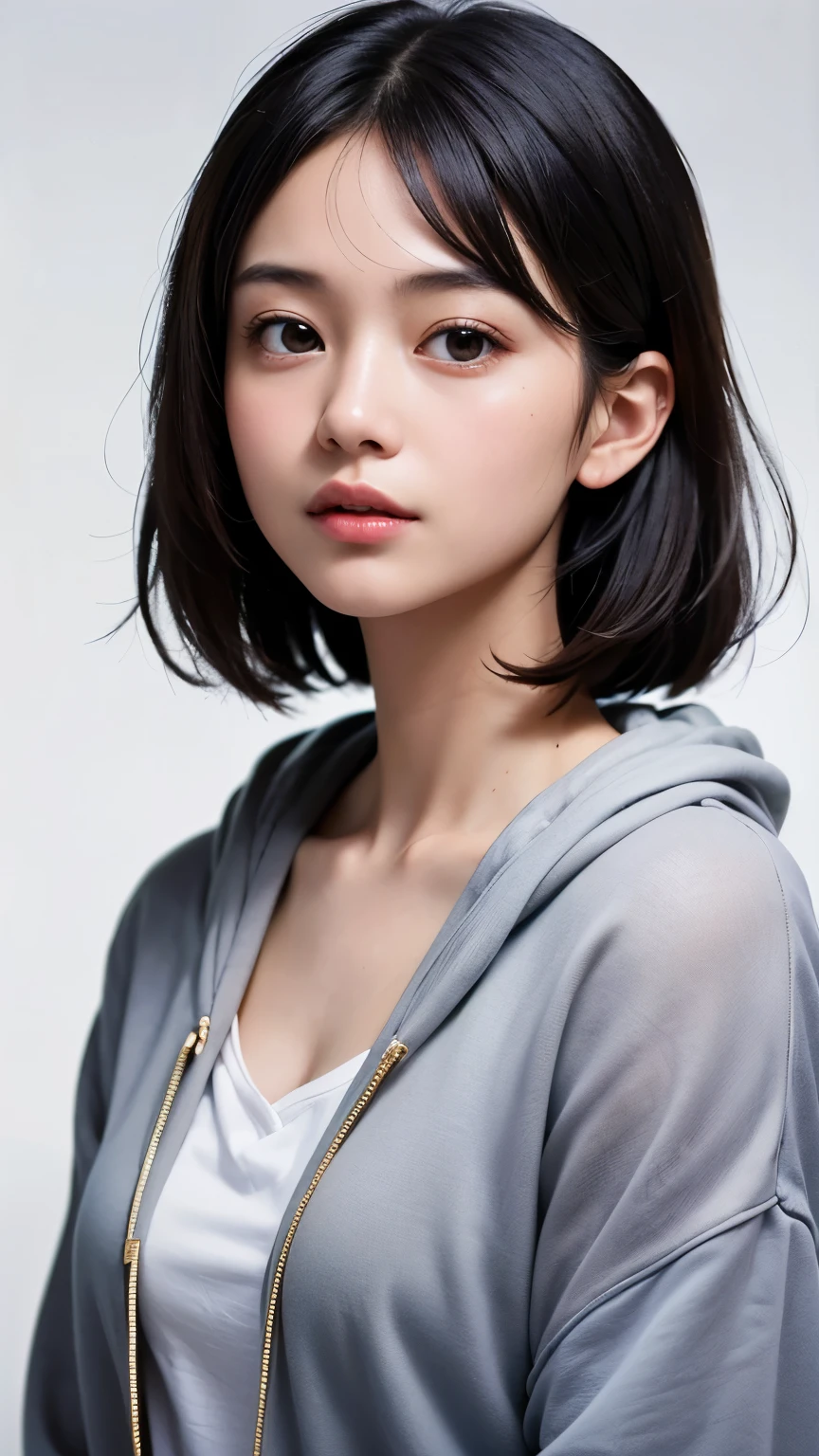 (1 nogizaka girl,RAW Photos,Photorealistic:1.5),(最high quality, high quality,High resolution, 最high quality,ultra High resolutionolution,High resolutionolution,High resolution,超High resolution,Large file size,8k,2k wallpaper,8k wallpaper,high quality texture,wonderful,Very delicate:1.4),one girl, Famous idols of Japan,Beautiful Face,Small face,Absurd,Ridiculous,incredibly Ridiculous,Portraiture,Chest close-up,The chest is visible,Blurred Background,(hoodie,No makeup:1.2),Medium skin,Beautiful Skin,Detailed skin,Small Head,Black Hair,Silky Hair,(Japan&#39;s Eyes:1.3),Fine grain,Iris,Japanese idol eyes,Japanese Nose,Five fingers,(eyebrow:-0.5),(Particles of light, Lens flare, Luminous Particles: 0.7),View your viewers,Bright lighting,Professional Lighting,girl
