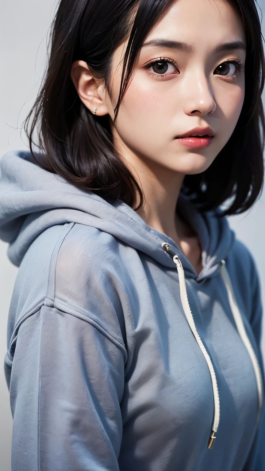 (1 nogizaka girl,RAW Photos,Photorealistic:1.5),(最high quality, high quality,High resolution, 最high quality,ultra High resolutionolution,High resolutionolution,High resolution,超High resolution,Large file size,8k,2k wallpaper,8k wallpaper,high quality texture,wonderful,Very delicate:1.4),one girl, Famous idols of Japan,Beautiful Face,Small face,Absurd,Ridiculous,incredibly Ridiculous,Portraiture,Chest close-up,The chest is visible,Blurred Background,(hoodie,No makeup:1.2),Medium skin,Beautiful Skin,Detailed skin,Small Head,Black Hair,Silky Hair,(Japan's Eyes:1.3),Fine grain,Iris,Japanese idol eyes,Japanese Nose,Five fingers,(eyebrow:-0.5),(Particles of light, Lens flare, Luminous Particles: 0.7),View your viewers,Bright lighting,Professional Lighting,girl