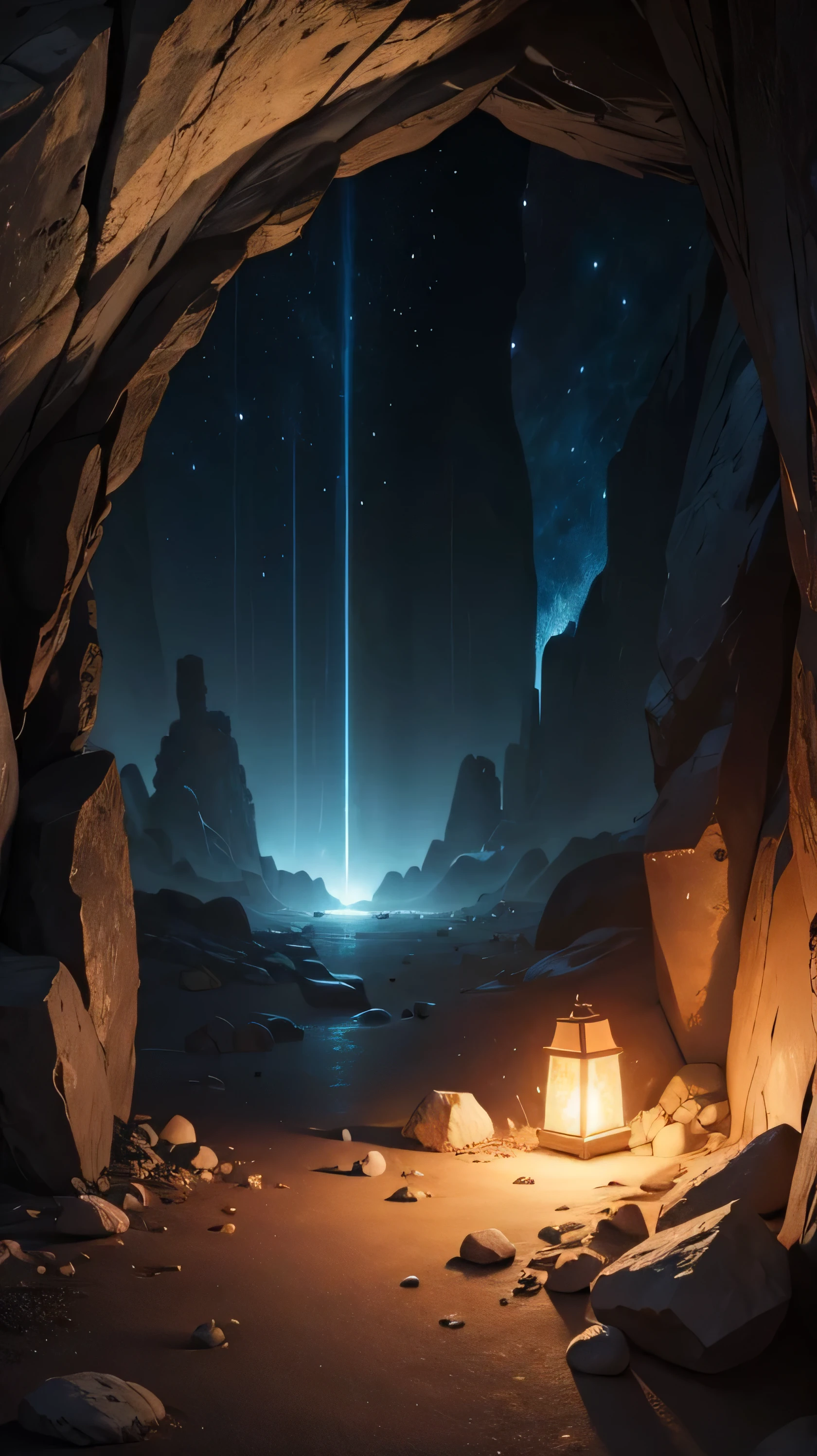 ancient symbol in the cave, night, 8k
