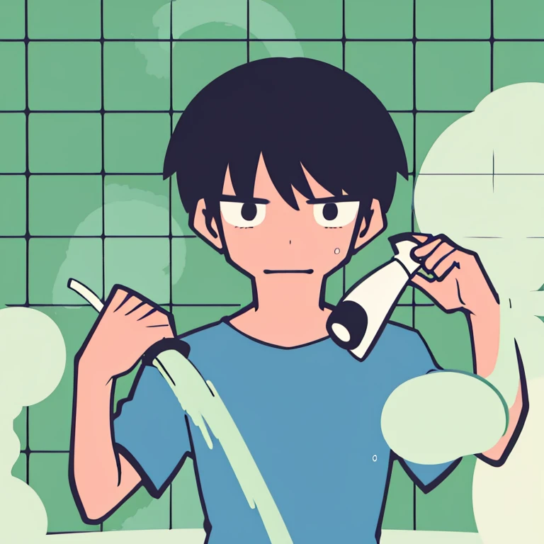 Man taking a shower