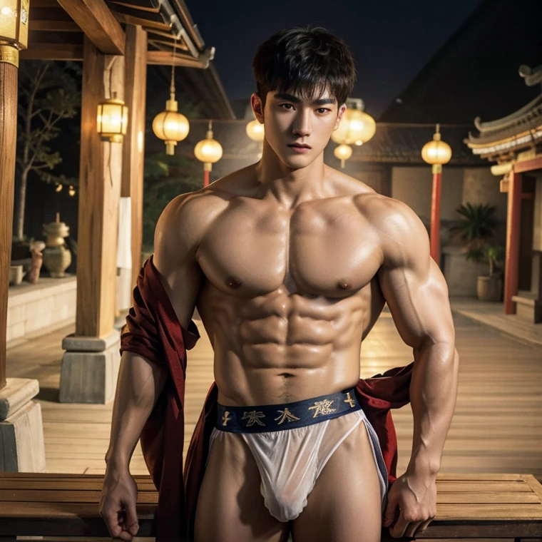 Chinese Men God, Mythology, Chinese odyssy, Handsome, Twink, Topless, Muscles, Athlete body, Full Frame, Sexy, Professional Lighting, Hanfu Outfit, Chinese Heaven Background, Bulge Underneathe Underwear, Hanfu Warrior, Hanfu God, Hanfu Male, Hanfu Nobel, Seduce, Sex Appeals, Alafard man shirtless carrying a backpack, muscular body, handsome, manly, inspirite by Zhang Han, Cai Xukun, Kim Do-young, Inspired by Bian Shoumin, Inspired by Xiao Yuncong, yihao ren, yanjun cheng, jinyiwei, inspired by Huang Gongwang, xintong chen, Jacket, wearing super tiny loincloth,transparent see through underwear, nice shape bulge form, wet cloth, nice butts, Tattoo chest, tattoo hands, tattoo arms, tattoo belly, clear studio light, night ancient chinese Buddhism temple background, detailed background, fantasy Chinese themed, the best resolution, 8k, Ultra fullHD, look at the viewer, catching eyes, make all safe for work