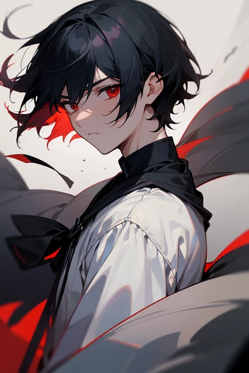 Beautiful boy、male、pretty、Calmness and tension、A face that feels young、Adult atmosphere、Plain black yukata、rough、Expressionless、Black Hair、Short Hair、Long side hair、Red Eyes、Dark as a dark night、Lonely、1 person、Void、Staring into the void、(Look away)、Look to the side、emptiness、Nostalgia、Murderous intent、Shura Road、Dangerous aroma、As it is、Going with the Wind、tinder、Smoldering Memories