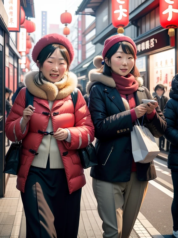 Chinese tourists shopping around Japan