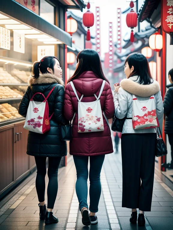 Chinese tourists shopping around Japan