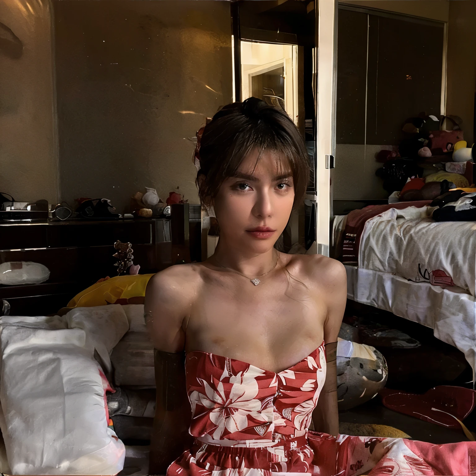 not wearing clothes, perfect face, sexy body 