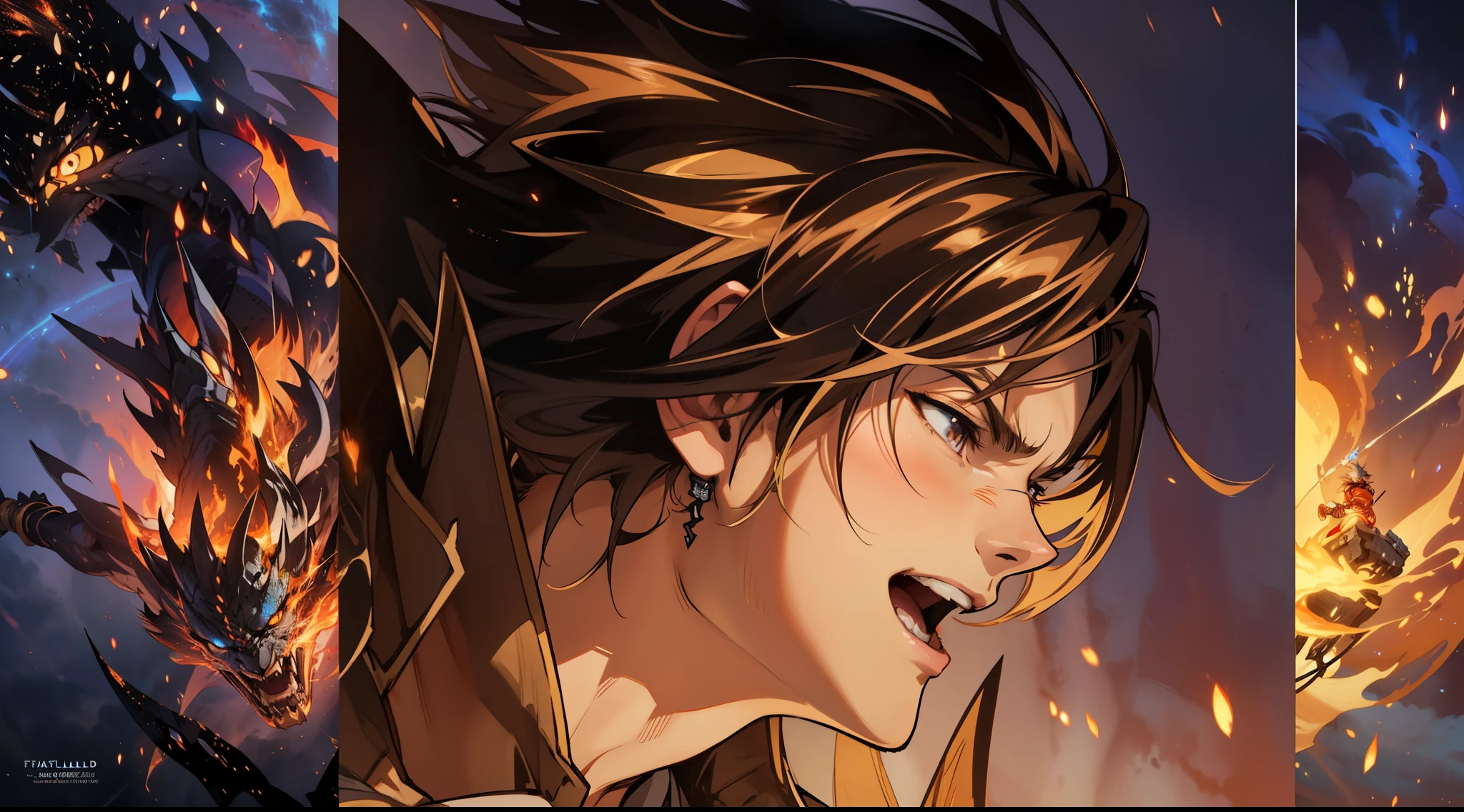 Master piece, best quality, anime, anime boy, man with a bracelet on fire, fire, fire, fire, flames, fire, anime epic artwork, ((FINAL FANTASY XVI)) ((CLIVE ROSFIELD)), high definition anime art, detailed digital anime art, hd anime wallpaper, epic fantasy art style hd, badass anime 8 k, hd anime wallaper, 2. 5 d cgi anime fantasy artwork, 4k anime wallpaper, detailed anime art, ultra hd anime wallpaper, KAZUYA TAKAHASHI, TETSUYA NOMURA STYLE, TAKESHI OBATA STYLE.
