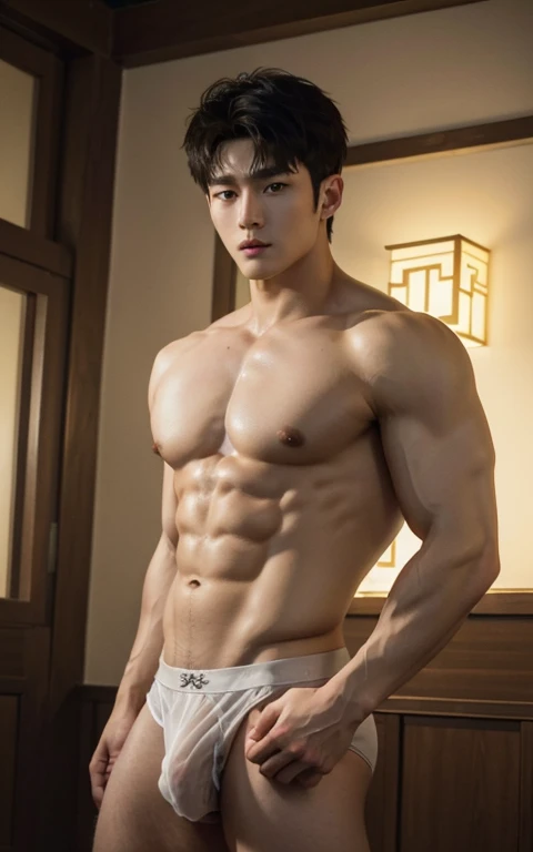 Chinese Men God, Mythology, Chinese odyssy, Handsome, Twink, Topless, Muscles, Athlete body, Full Frame, Sexy, Professional Lighting, Hanfu Outfit, Chinese Heaven Background, smooth Bulge Underwear, Hanfu Warrior, Hanfu God, Hanfu Male, Hanfu Nobel, Seduce, Sex Appeals, Alafard man shirtless carrying a backpack, muscular body, handsome, manly, detailed face, manly chin, manly jawline, inspirite by Zhang Han, Cai Xukun, Kim Do-young, Inspired by Bian Shoumin, Inspired by Xiao Yuncong, yihao ren, yanjun cheng, jinyiwei, inspired by Huang Gongwang, xintong chen, Jacket, wearing super tiny skiny brief ,transparent see through underwear, nice shape bulge form, the dick shape bulge, wet cloth, nice juicy butts, bare butts, open legs, Tattoo chest, tattoo hands, tattoo arms, tattoo belly, clear studio light, night ancient chinese Buddhism temple background, detailed background, fantasy Chinese themed, the best resolution, 8k, Ultra fullHD, look at the viewer, catching eyes, make all safe for work