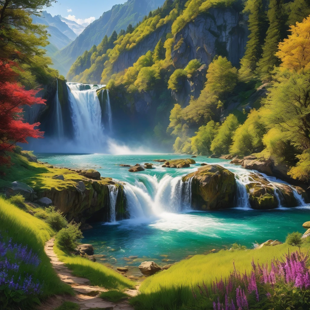 (best quality,4k,8k,highres,masterpiece:1.2),ultra-detailed,(realistic,photorealistic,photo-realistic:1.37),gorgeous breathtaking scenery,stunning landscapes,impressive natural beauty,majestic mountains and valleys,picturesque lakes and rivers,towering waterfalls,pristine forests and meadows,vibrant and diverse flora and fauna,serene and tranquil atmosphere,breathtaking vistas and panoramic views,meticulously crafted details and textures,dramatic lighting and realistic shadows,sublime nature's colors and hues,harmonious blend of warm and cool tones,immersive and captivating experience,painting-like richness and depth of the image,impressionistic brushstrokes and textures,fine art masterpiece come to life,professional landscape photography,authentic and true-to-life representation,unsurpassed realism and authenticity,portraits of nature's wonders and grandeur,surreal and ethereal landscapes,magical and dream-like ambiance,awe-inspiring and unforgettable nature's spectacle,pure and unspoiled natural beauty,serenity and tranquility captured in every pixel,mesmerizing and enchanting scenery,picnic-perfect spots and idyllic settings,heavenly and sublime vistas,unexplored and hidden gems of nature's beauty.