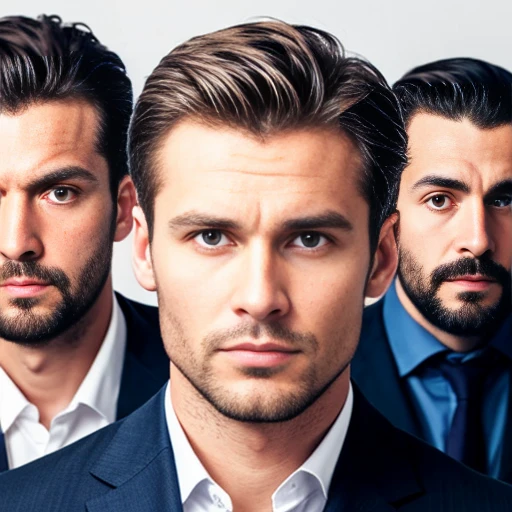 German men gathered, focus face