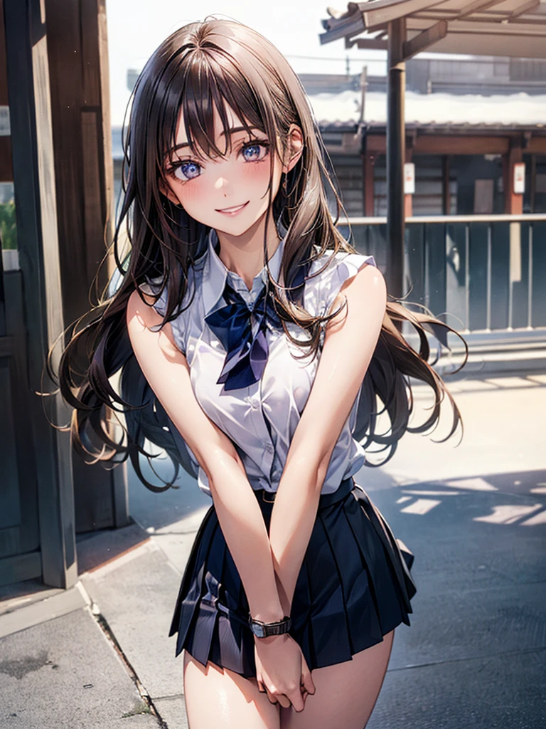 young woman、smile、((Straight long hair))、Blushing、((masterpiece、High resolution、16K))、((Random design spring clothes))、(Very close:1.5)、Forest Park、(Focus on the upper body:1.5)、((Lift your skirt up to me、Show me your panties))