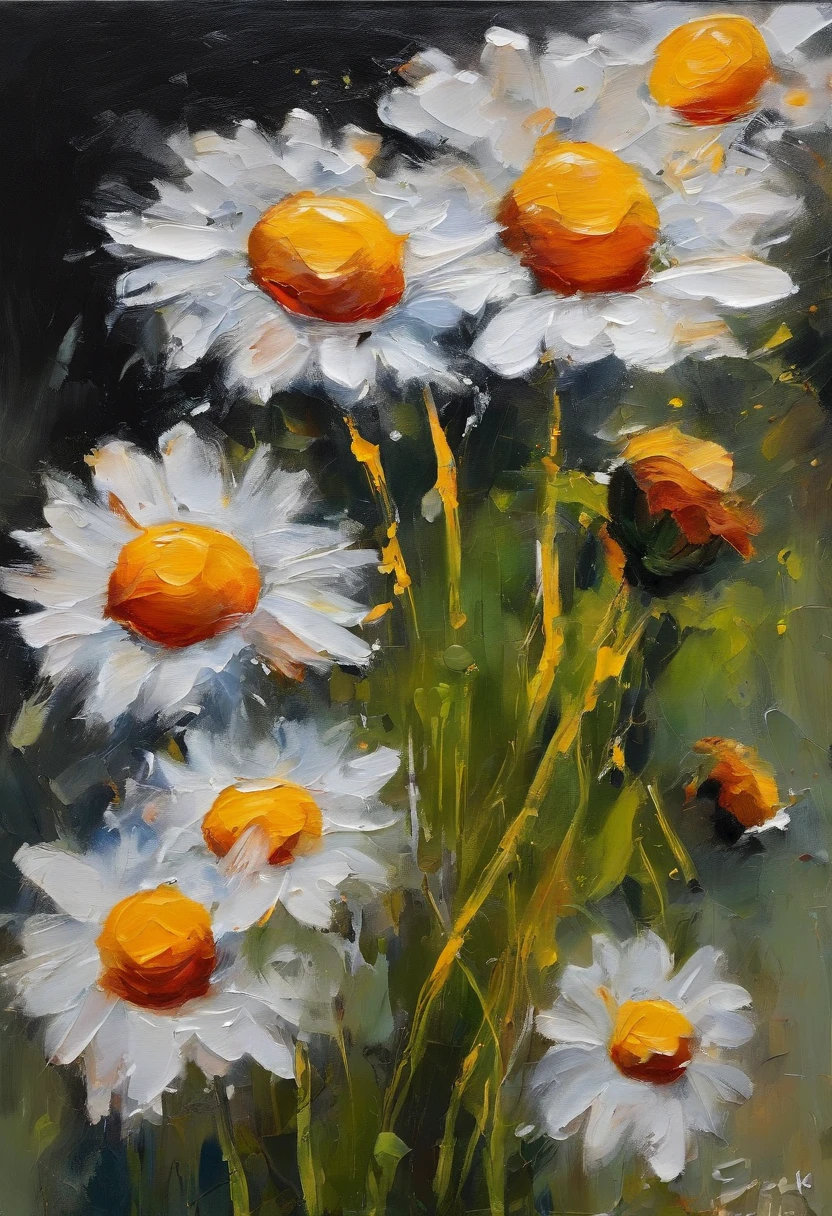 Little daisies dripping blood: realistic, 8K