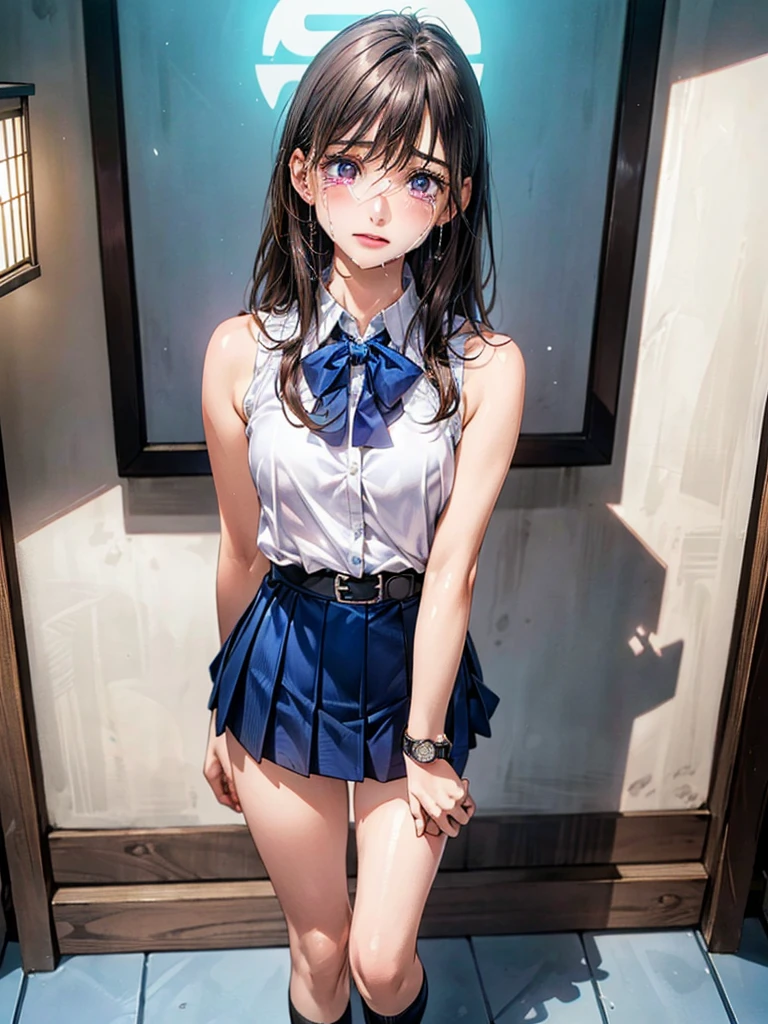Step Piece, Best Quality,((Realistic, Photorealsitic)), Raw photo, the Extremely Detailed CG Unity 8K Wallpapers, extremely delicate and beautiful, finely detail, Very delicate eyes, Extremely detailed,(1 cute 21 year old Japan schoolgirl),(Looking at the camera),(((In front of the camera))),((Poop sitting)),(((Sit on the ground))),(Crotch split),((Thrust your knees forward)),(((knees up))),((small tits)),Beautiful detailed eyes,(grin),(((Black eye))), (((Cute unadorned uniform))),(Burberry Print Short Tie),(((School uniform,School Uniforms,summer clothing,Very short pleated skirt))),(((NSFW,small tits:1.4,Nipple slip:1.2,White very small panties,,pantie shot:1.3))),(((The shirt:1.2,Open Shirt:1.3,skirt by the:1.4))),(The right hand makes a peace sign next to the face),(Raise your left hand),(((Open your legs wide))),(Pink papillae),rays of sunshine,Cute,light skinned,(((Bursting smile))),(Perfect female figure), Slimed,Slim waist,(Full body), short slightly wavy hair,Hair that flutters in the wind,Brown hair,small nipple,small areola,(((White small panties))),(Black Mickey Mouse Headband),Frolicking,(((The background is Cinderella's Castle))),((The background is an amusement park)),outside of house,Open area,The shoes are black loafers,White no-frills socks,