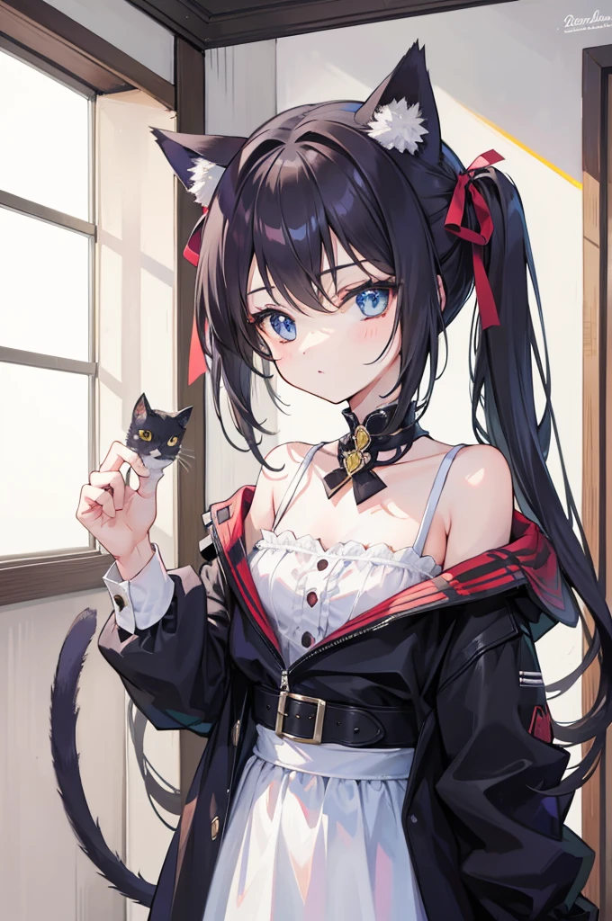 1 Girl, Cat ears, Cat's Tail, Sailor Suit,