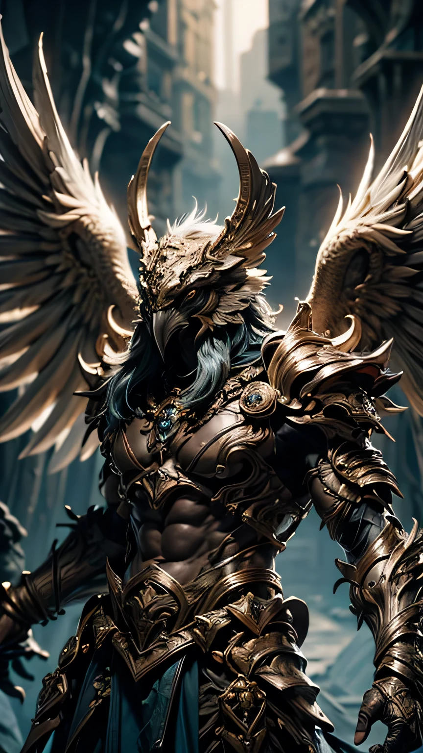 Garuda, (Bird Head:1.2), Very hairy body, huge, (Bird talons:1.1), Luxurious Armor, , Cinematic lighting effects, , Dynamic composition, , , , , , , , , , , , , , , , , , , , , , , ,