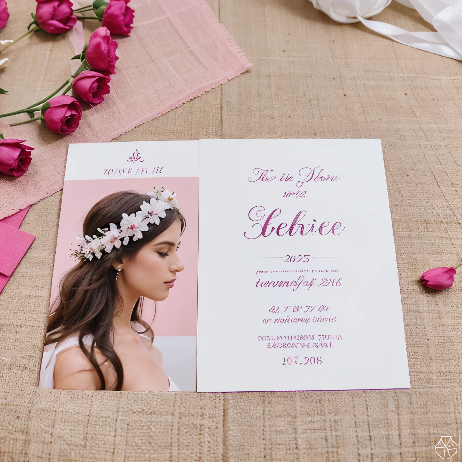 Identidade visual da papelaria do meu casamento. On the fuchsia palette, com flores, something minimalist and classic. Preciso do convite, convite save the date.