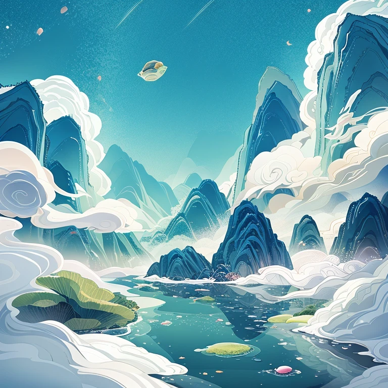 scenery　Large gemstones fell from the sky　Night Sky　No people needed