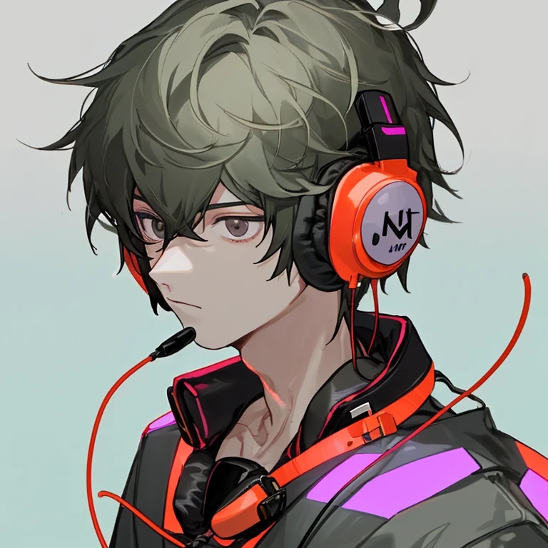 A Boy wearing a headphone and wearing a headphone 