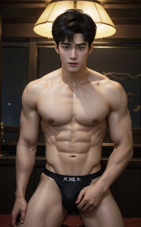 Chinese Men God, Mythology, Chinese odyssy, Handsome young baby face, Topless, Muscles Athlete body, Full Frame, Sexy, Professional Lighting, Hanfu Outfit, Chinese Heaven Background, smooth skin color Underwear, Hanfu Warrior, Hanfu God, Hanfu Male, Hanfu Nobel, Seduce, Sex Appeals, mess curly hair, Alafard man shirtless , muscular body,super handsome, manly, detailed face, manly chin, manly jawline, inspirite by Zhang Han, Cai Xukun, Kim Do-young, Inspired by Bian Shoumin, Inspired by Xiao Yuncong, yihao ren, yanjun cheng, jinyiwei, inspired by Huang Gongwang, xintong chen, Jacket, wearing super tiny skiny brief ,transparent see through underwear, nice shape bulge form, the dick shape bulge, wet cloth, nice juicy butts, bare butts, open legs, Tattoo chest, tattoo hands, tattoo arms, tattoo belly, clear studio light, night ancient chinese Buddhism temple background, detailed background, fantasy Chinese themed, the best resolution, 8k, Ultra fullHD, look at the viewer, catching eyes, make all safe for work
