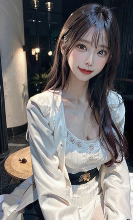 nsfw,Lunch date with my cute G-cup high school sister at a fashionable cafe in Tokyo with no bra or panties、Selfie photos leaked on a secret account。Showing her 。Sitting across the table、On the table is a fancy meal for two.。A summery brand of clothing with a loose fit around the chest。He is holding chopsticks and smiling with rice in his mouth。masterpiece, best quality, Real Image, Super detailed, fine details, High resolution, 8k,wall paper, perfect dynamic composition,(Details High quality, realistic depiction of eyes:1.3),