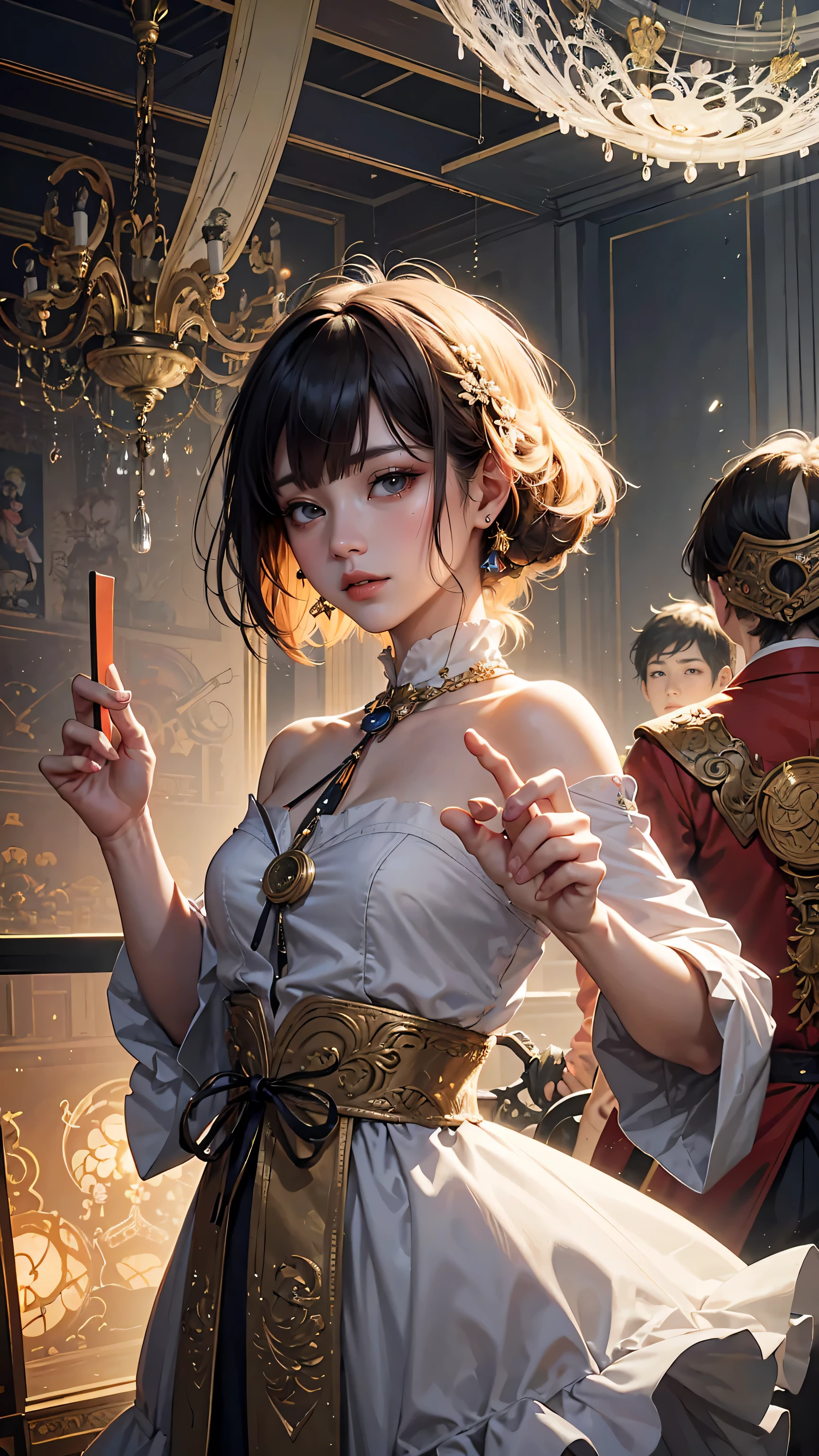 official art, Unity 8K wallpaper, Super detailed, Beautiful and beautiful, masterpiece, best quality, (zendispute, Mandala, dispute, endispute), (Fractal Art:1.3) , 1 Girl, Extremely detailed, Dynamic Angle, Cowboy shooting, Chaos in its most beautiful form, elegant, brutalist design, bright colors, , by James Jean, Robbie Devi Antonio, Ross Chen, French Bacon, Michael Mraz, Adrian Genius, Petra Cottwright, Gerhard Richter, Takato Yamamoto, Ashley Wood, atmosphere, The ecstasy of notes, Streaming notes are visible
