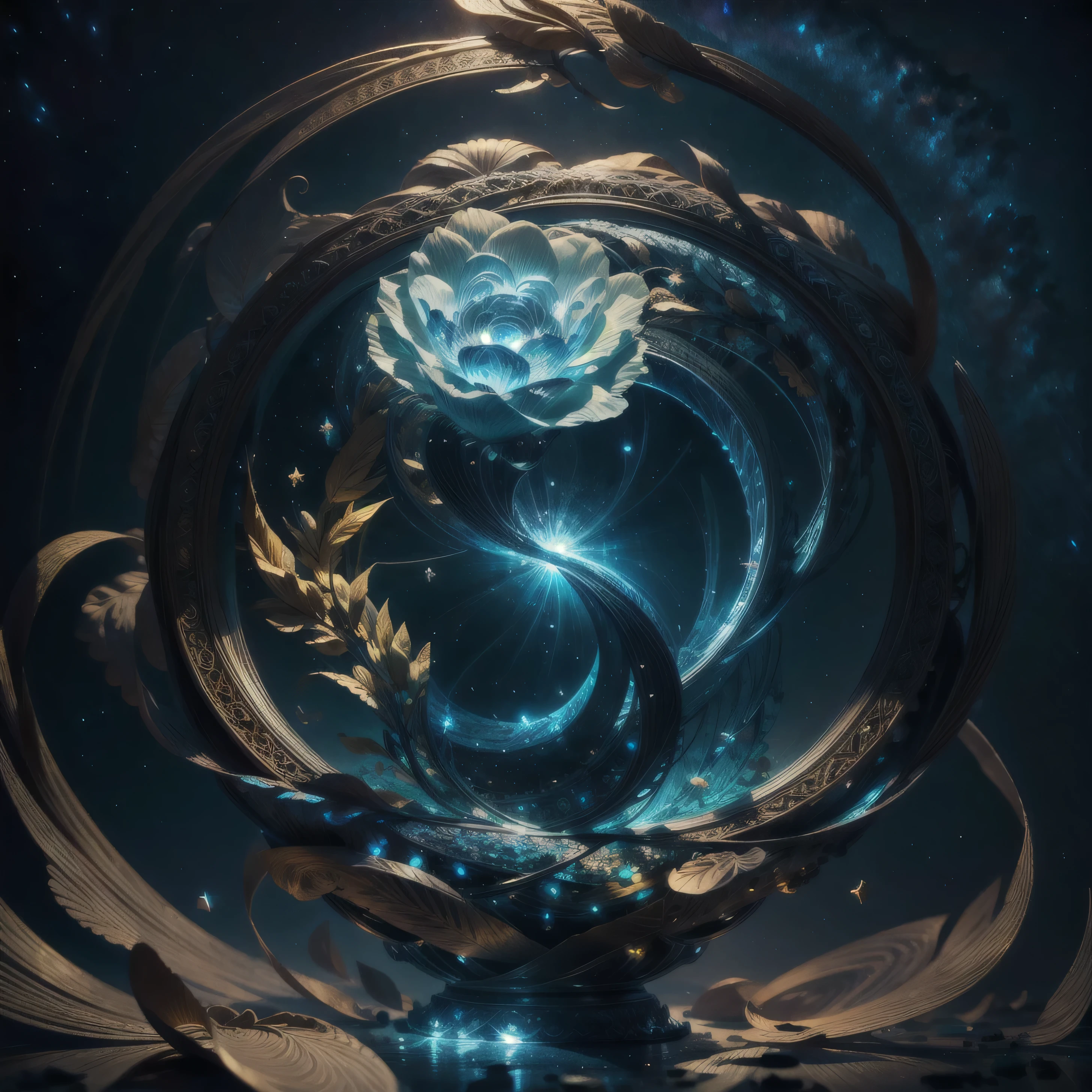 Highest image quality, ultra high definition, masterpiece, flower of life, Enlightenment,yingyang, light and shadow, particle light, particle special effects, Bioluminescence, beautiful romance, beautiful, dream highest quality, ultra high definition, masterpiece, exquisite CG, exquisite details, rich picture layers, beautiful, perfect details, best quality, highest image quality, high resolution, high definition, 16k, 8k, UHD, HDR, HD,--v5,--ar