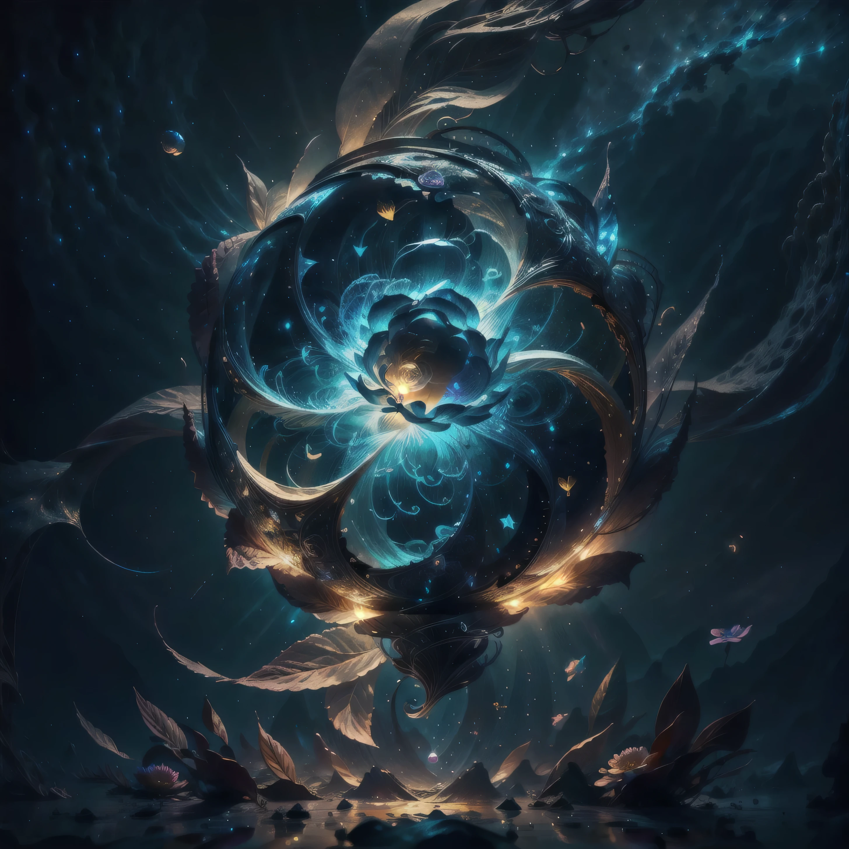 Highest image quality, ultra high definition, masterpiece, flower of life, Enlightenment,yingyang, light and shadow, particle light, particle special effects, Bioluminescence, beautiful romance, beautiful, dream highest quality, ultra high definition, masterpiece, exquisite CG, exquisite details, rich picture layers, beautiful, perfect details, best quality, highest image quality, high resolution, high definition, 16k, 8k, UHD, HDR, HD,--v5,--ar