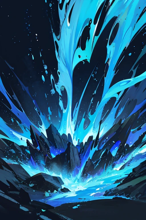 blue fiery foreground with black background