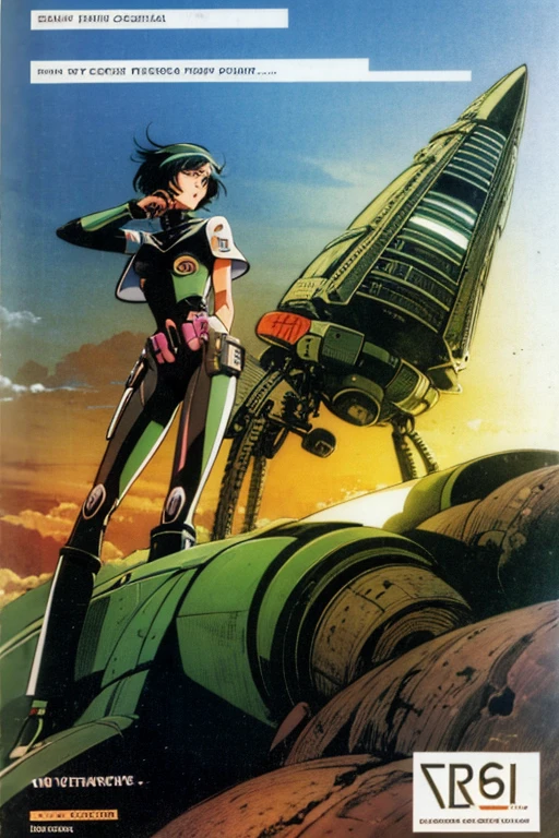 Criei uma capa de livro .
No estilo: reto futurista, 1930, solar punk, anime antigo