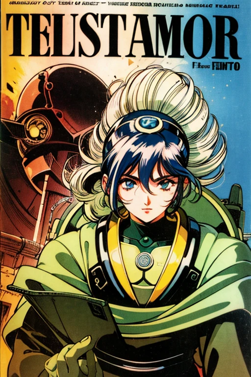 Criei uma capa de livro .
No estilo: reto futurista, 1930, solar punk, anime antigo