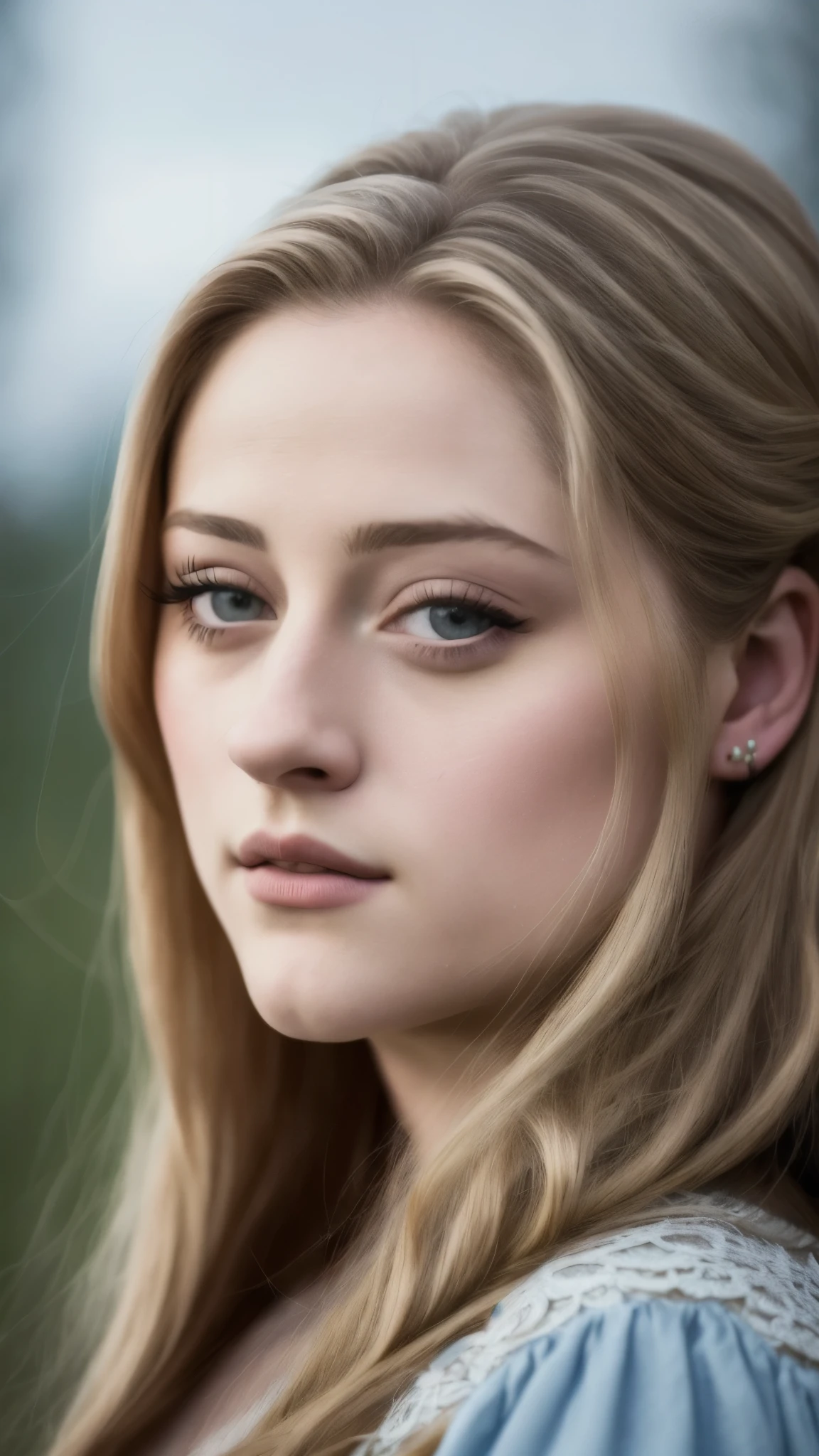 Looks like Lili Reinhart, photo of Eleanor of Aquitaine, highly detailed face, depth of field, moody light, atmospheric lighting, highly detailed, centered, extremely detailed, Nikon D850, award winning photography