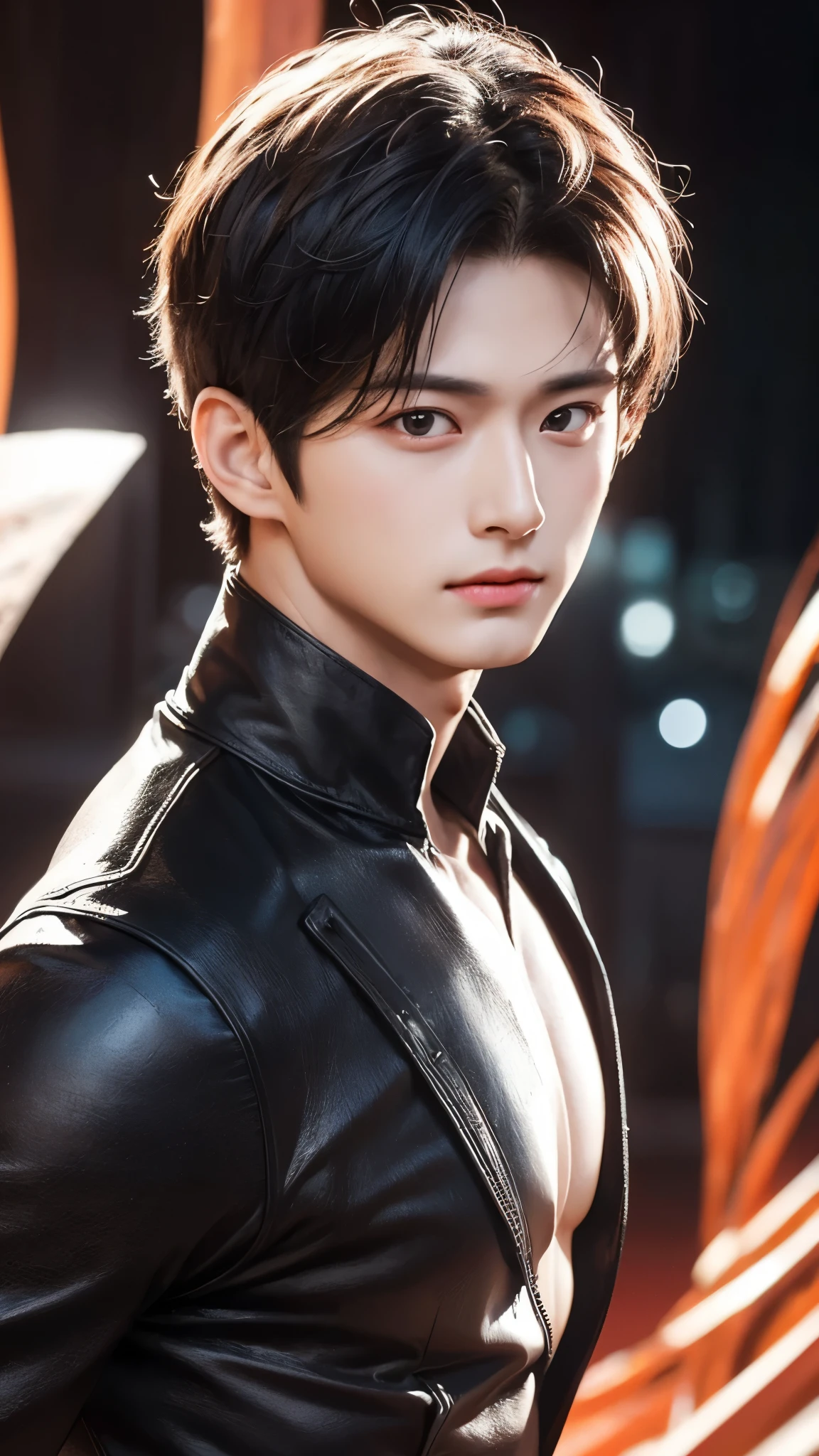 "Enjoy a visual feast as you witness the astonishing transformation of handsome 20-year-old Saitama, a being of unparalleled strength and captivating aura. With brilliant short-cut black hair and red eyes penetrating, this energetic person will surprise you."
