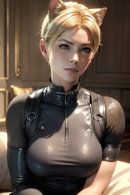 (best quality,4k,8k,highres,masterpiece:1.2),ultra-detailed,(realistic,photorealistic,photo-realistic:1.37),[Cassie Cage],[wallpaper],top body,[golden short hair], [cat ears]
 
This is a high-quality picture，The resolution is 4K or 8K，has a very real effect。The subject in the picture is Cassie Cage，She is a beautiful girl with short blond hair and cat ears。She wears an exquisite outfit，enjoying her own time。The main part of the picture is her upper body，Highlighting her delicate facial features、Smooth short blond hair and charming cat ears。The overall picture is presented in a realistic style，Lifelike details make the picture very realistic。This image is also suitable for use as wallpaper。