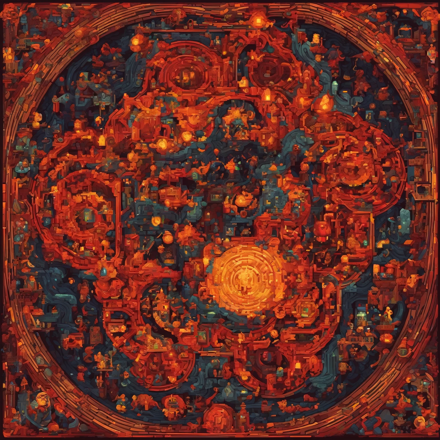 generate image prompt
{
  "style": "pixel art 2D",
  "quality": "maximum",
  "details": "advanced",
  "objective": "Create a challenging, fun, and immersive level design",
  "theme": "The circles of hell from Dante Alighieri's 'Divine Comedy'",
  "elements": ["obstacles", "enemies"],
  "language": "English"
}