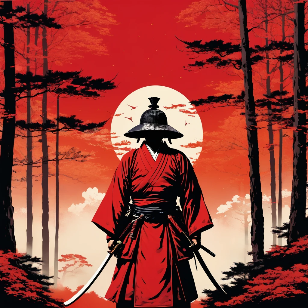 samouraï arafed dans une forêt rouge avec un ciel rouge, samurai portrait, dressed in'une armure de samouraï, guerrier samouraï, Cyborg Samurai, demon samurai, moon bull samurai, very beautiful cyberpunk samurai, demon samurai warrior, Photo portrait de samouraï, portrait of a cyberpunk samurai, Style samouraï, cyberpunk samurai, samouraï taureau noir, epic samurai warrior, Japanese samurai
