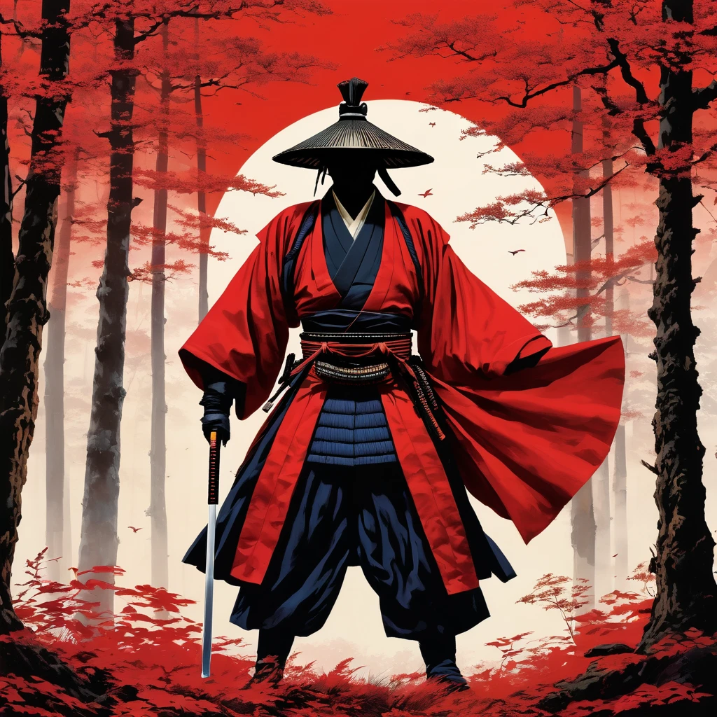 samouraï arafed dans une forêt rouge avec un ciel rouge, samurai portrait, dressed in'une armure de samouraï, guerrier samouraï, Cyborg Samurai, demon samurai, moon bull samurai, very beautiful cyberpunk samurai, demon samurai warrior, Photo portrait de samouraï, portrait of a cyberpunk samurai, Style samouraï, cyberpunk samurai, samouraï taureau noir, epic samurai warrior, Japanese samurai