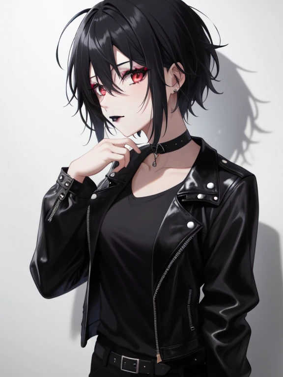 masterpiece, best quality, photorealistic, 1boy, solo, male focus, looking at viewer, , , (watercolor illustration, soft pastel colors:1.1), , <lora:sebastian_michaelis:0.70>, sebastian_michaelis, black hair, red eyes, leather jacket, , ,