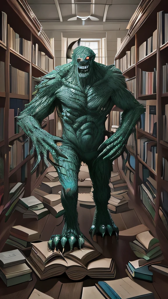 A monster made of book in libarary