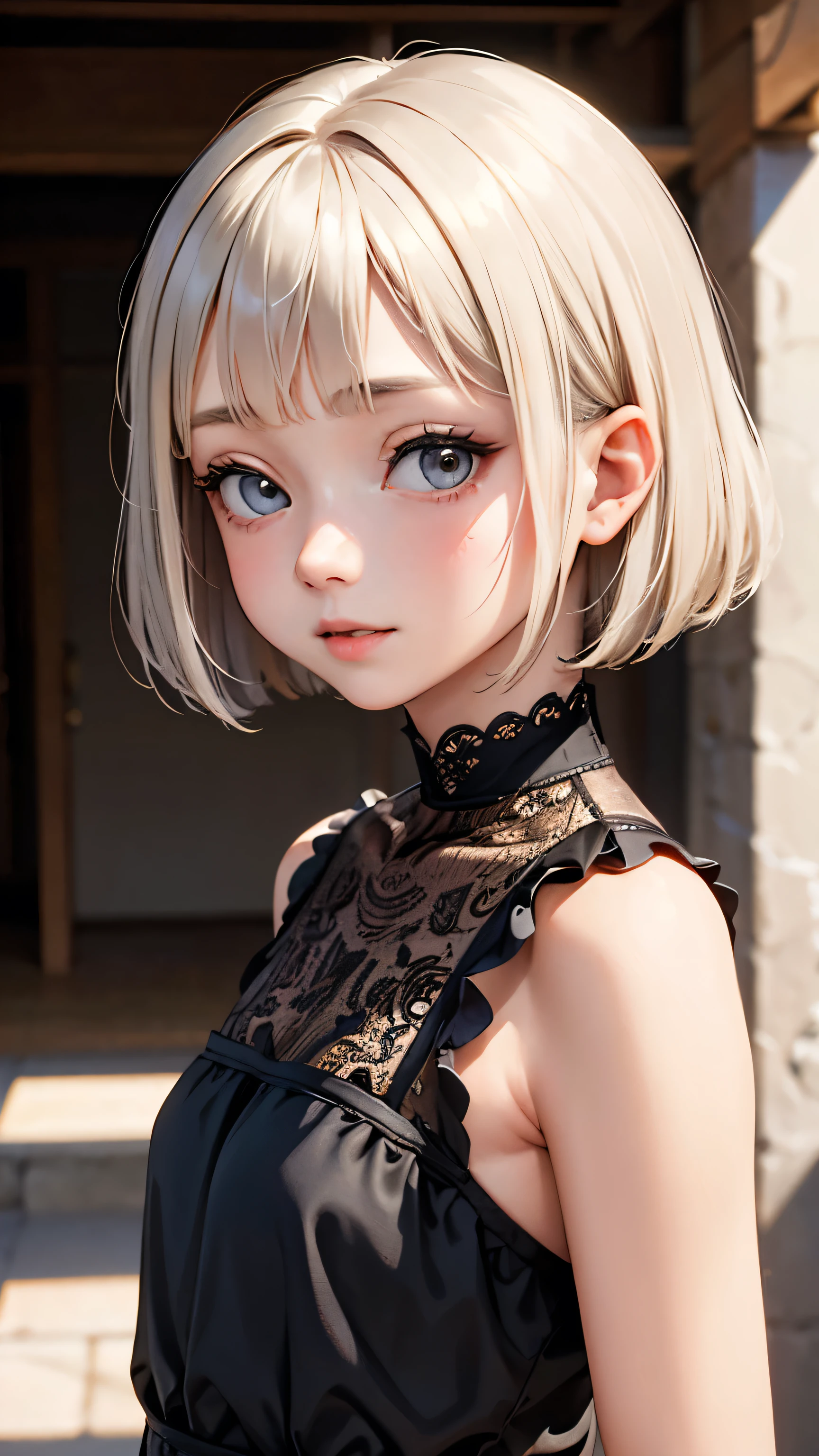 disorganized, High resolution, super detailed, (1 girl:1.3),(medium breasts), bangs, Outside Honey Bob, (blonde hair with pink mesh:(1.2:1.5)),purple eyes, (symmetrical clear eyes),(shiny skin),
BREAK Draw fashion sketches focusing on clothes with intricate lace patterns, Features delicate details, form and silhouette.