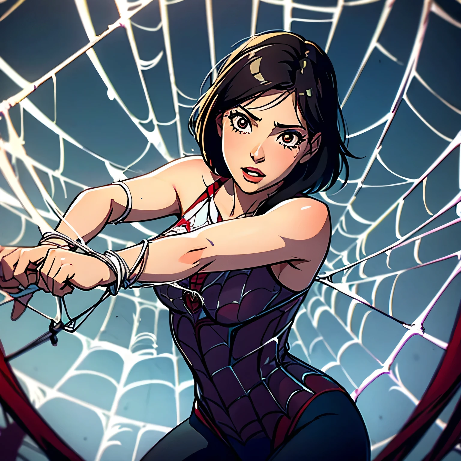 woman entangled in the spider's web