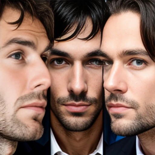 english men gathered focus on faces
