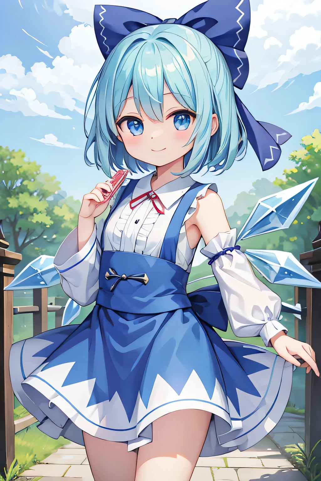 highest quality、Cirno、Oriental Project、smile