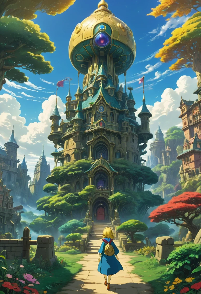 girl, solo, game "Ni no Kuni 2:Revenant Kingdom", Studio Ghibli Style, outdoors, best quality, masterpiece, very aesthetic, perfect composition, intricate details, ultra-detailed