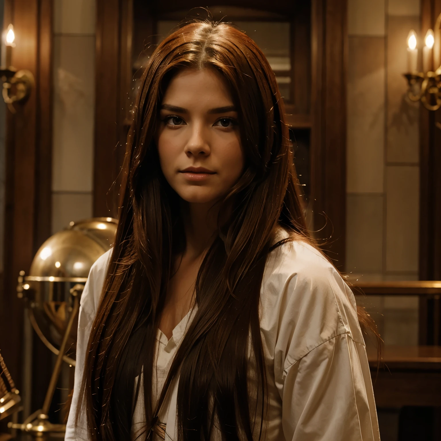 Red dragon hybrid with long-haired human