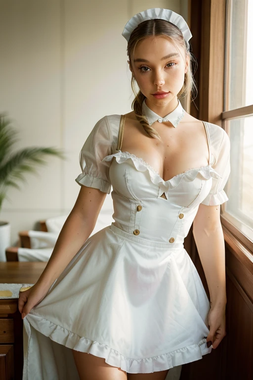 Realistic Alexis ren as a 1950s french maid