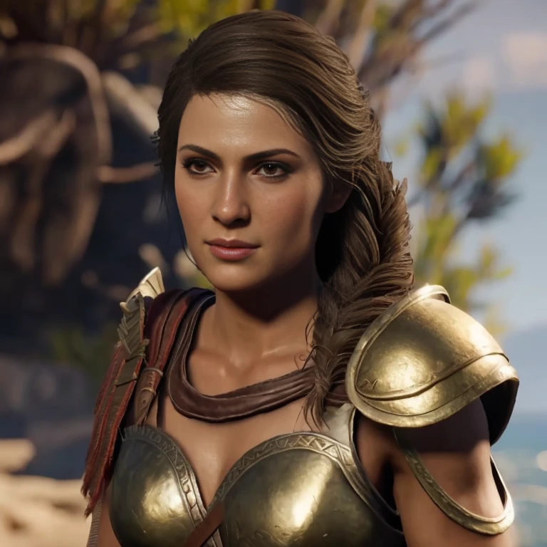 [ warrior woman with athletic body],[spartan],kassandra from Assassin's Creed Odyssey,[armour],[acient greek],4k,sharp image,detailed